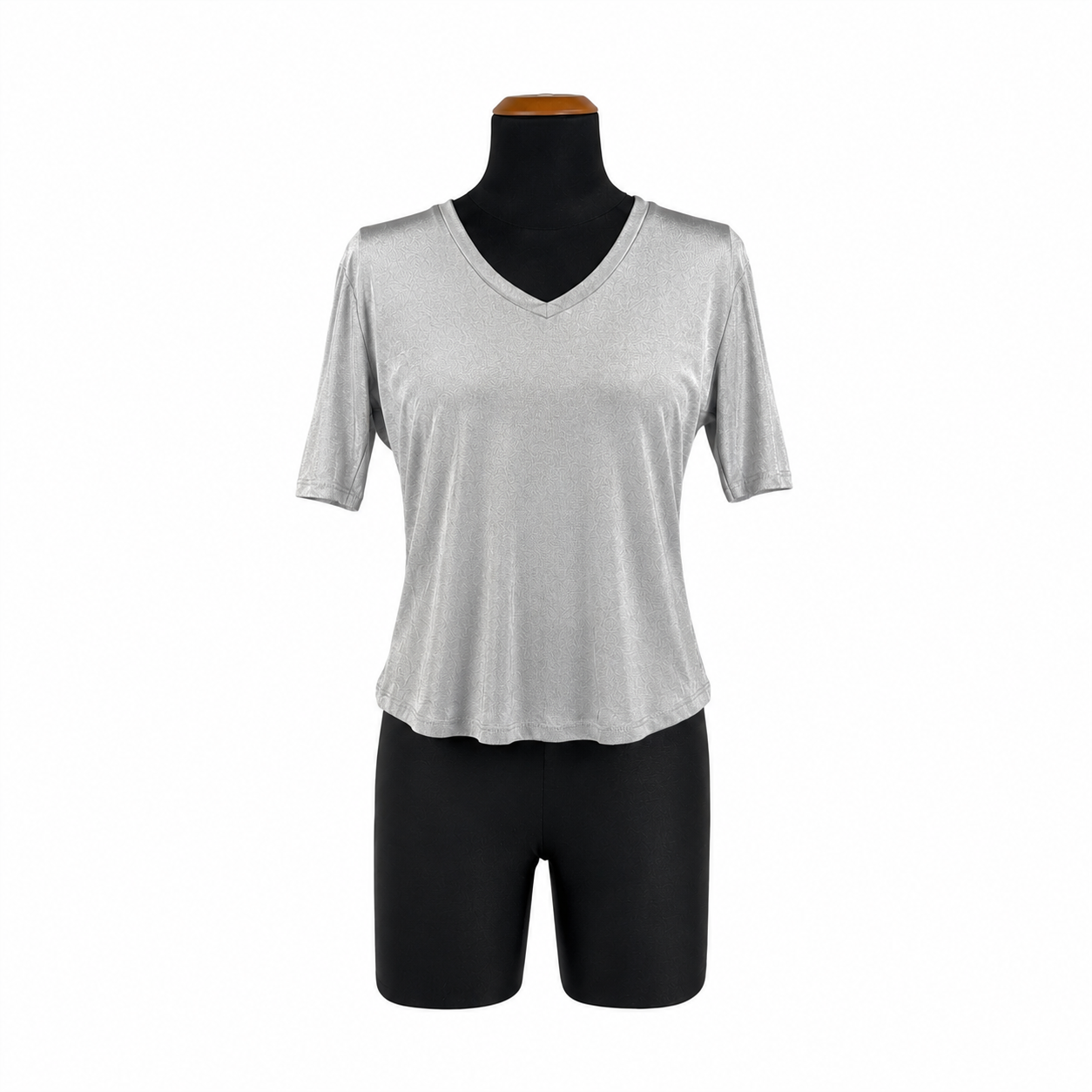Blusa Básica en Velvetín Plata Suave